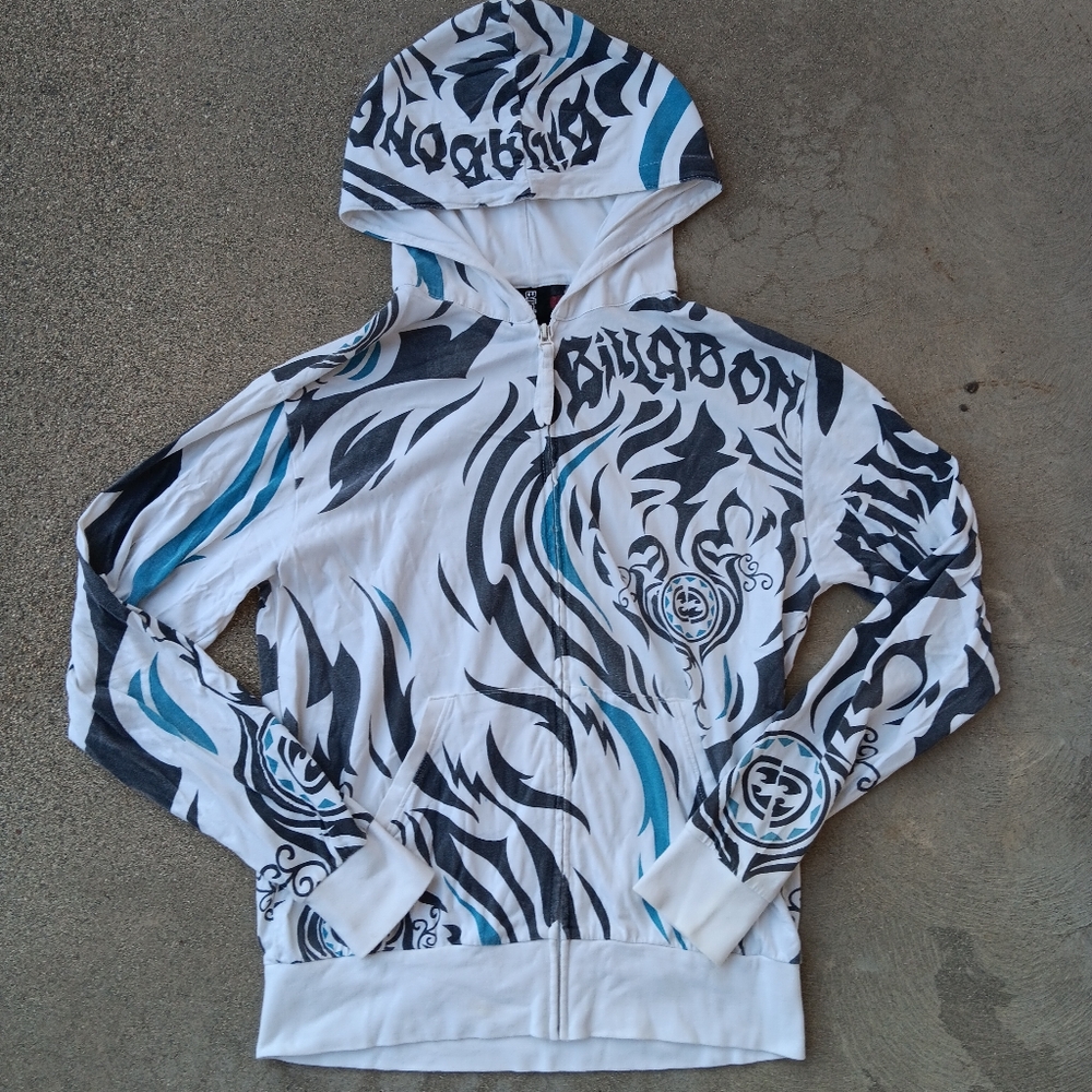 Billabong all over print zip up hoodie